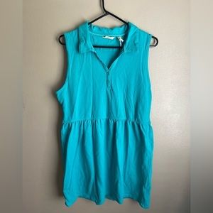 Teal women’s shirt dress